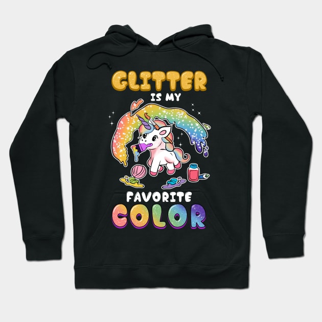 Cute & Funny Glitter Is My Favorite Color Unicorn Hoodie by theperfectpresents